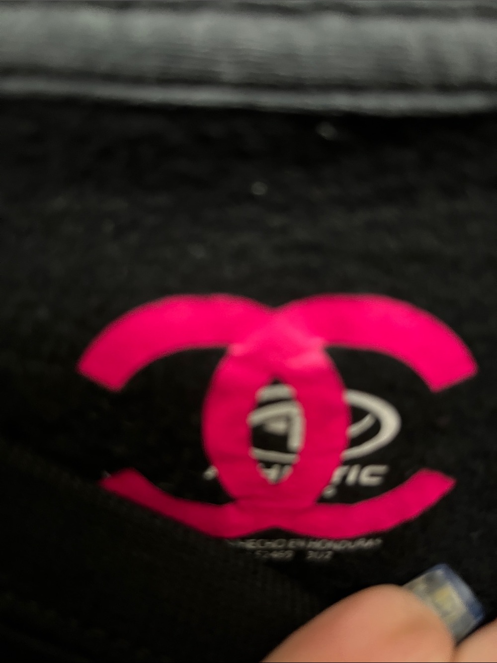 CHANEL Black Sweatshirt with Pink Logo - Picture 2 of 3